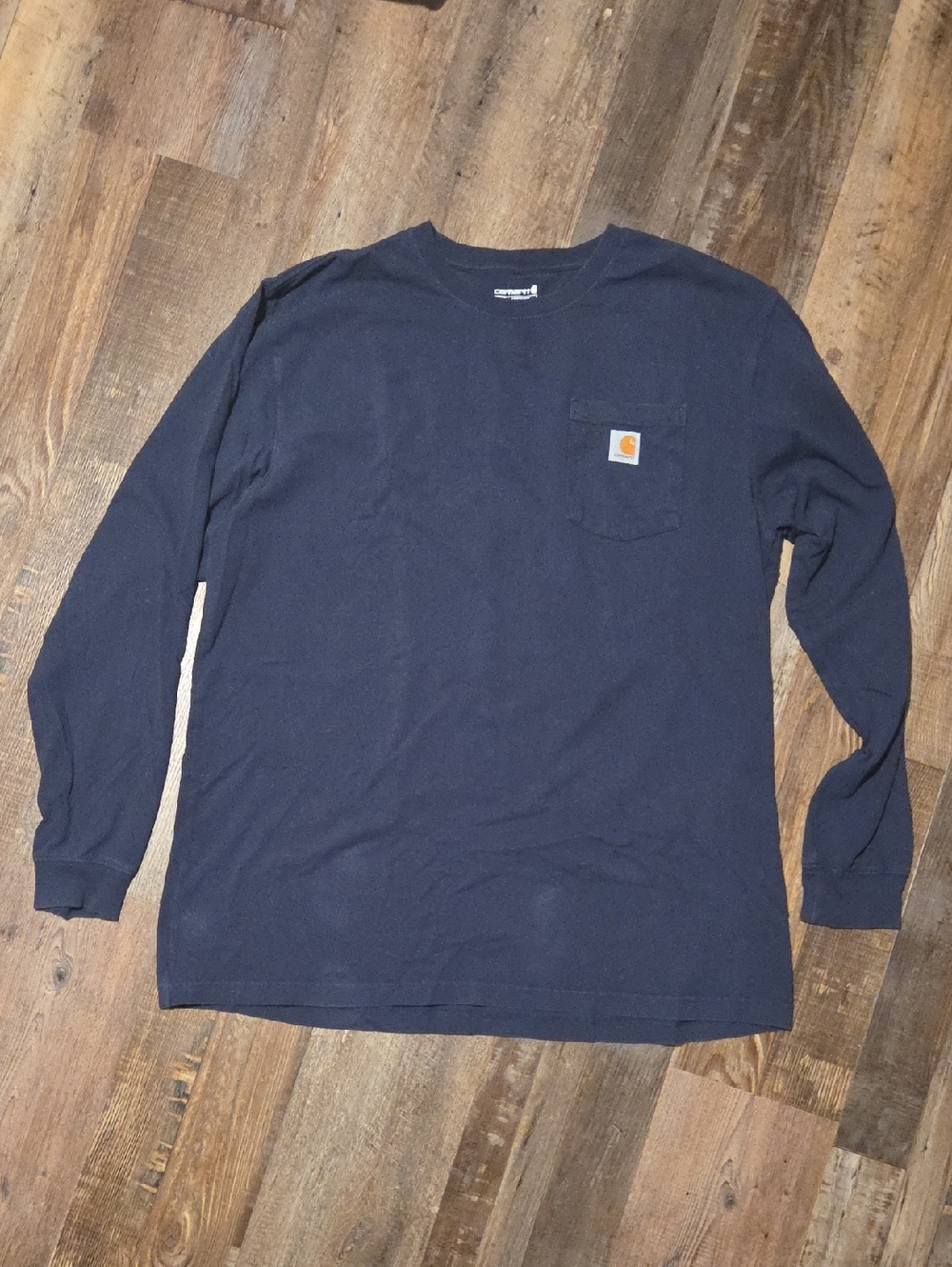 Carhartt Navy Long Sleeve Work Pocket Shirt, XLT